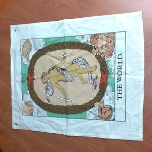 SheetKart Cotton Tarot Flag Tapestry The Chariot, The World and The Lovers Bohem